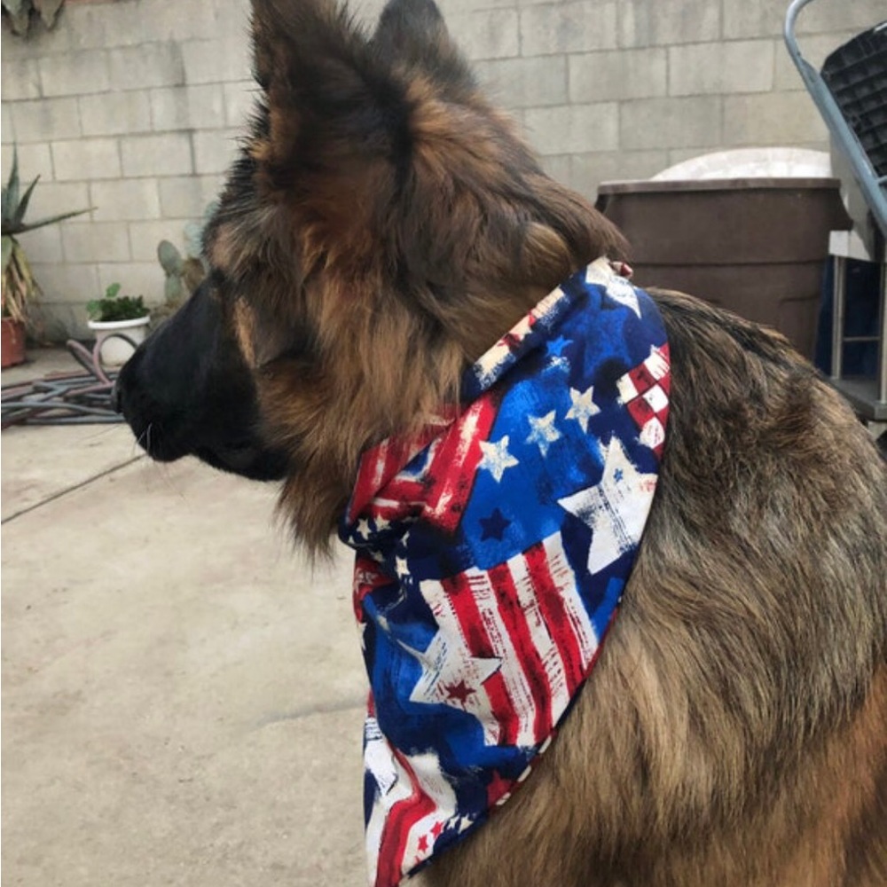 America Patriotic Dog Bandana XLarge  Red White and Blue